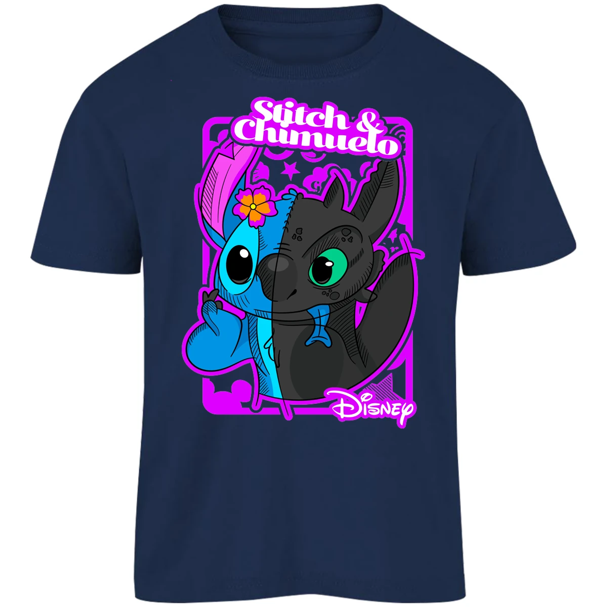 Playera Es De Series Y Peliculas Stitch Y Chimuelo para Niño 13