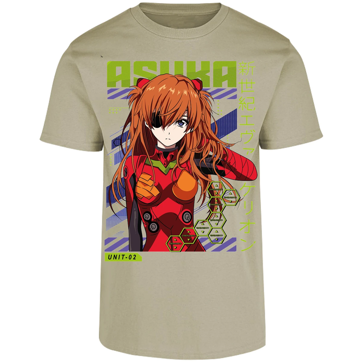 Playera Evangelion Asuka Unit 02 para Adulto 46