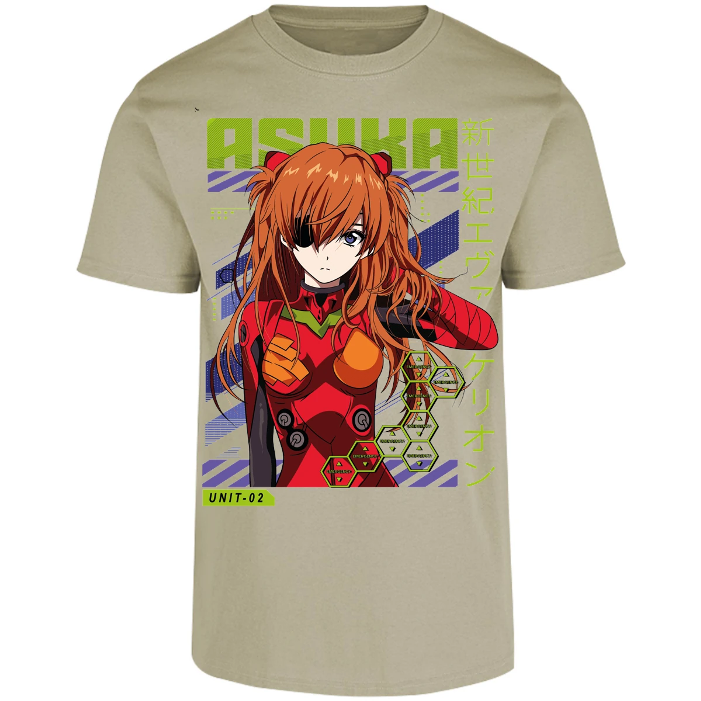 Playera Evangelion Asuka Unit 02 para Adulto 46