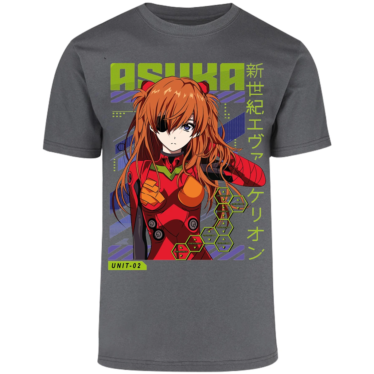 Playera Evangelion Asuka Unit 02 para Adulto 27