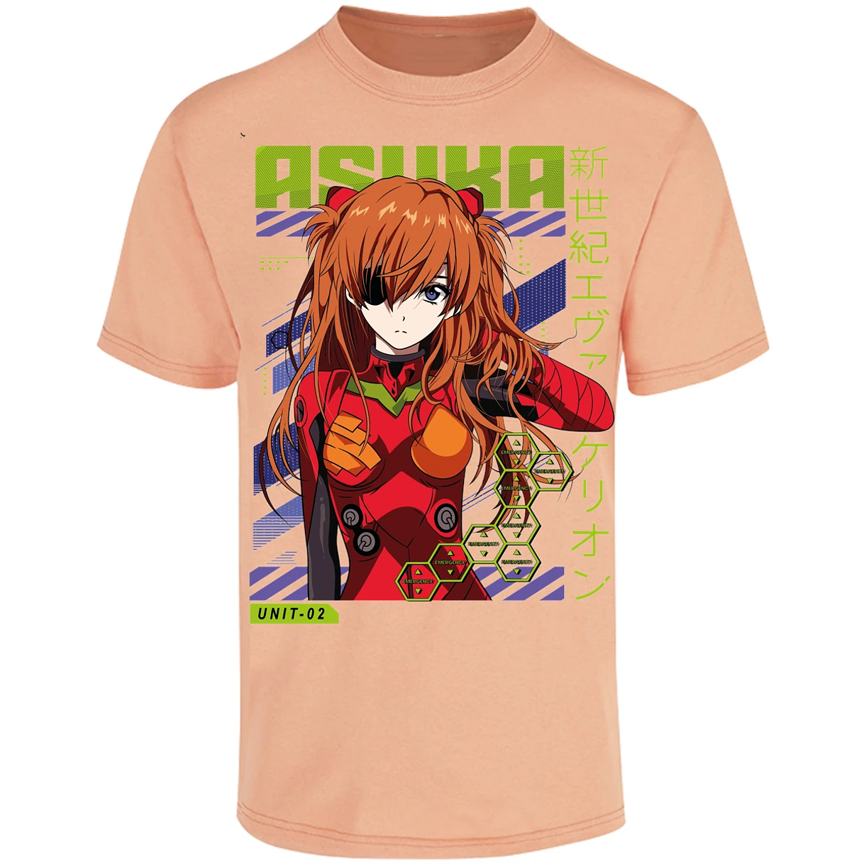 Playera Evangelion Asuka Unit 02 para Adulto 50