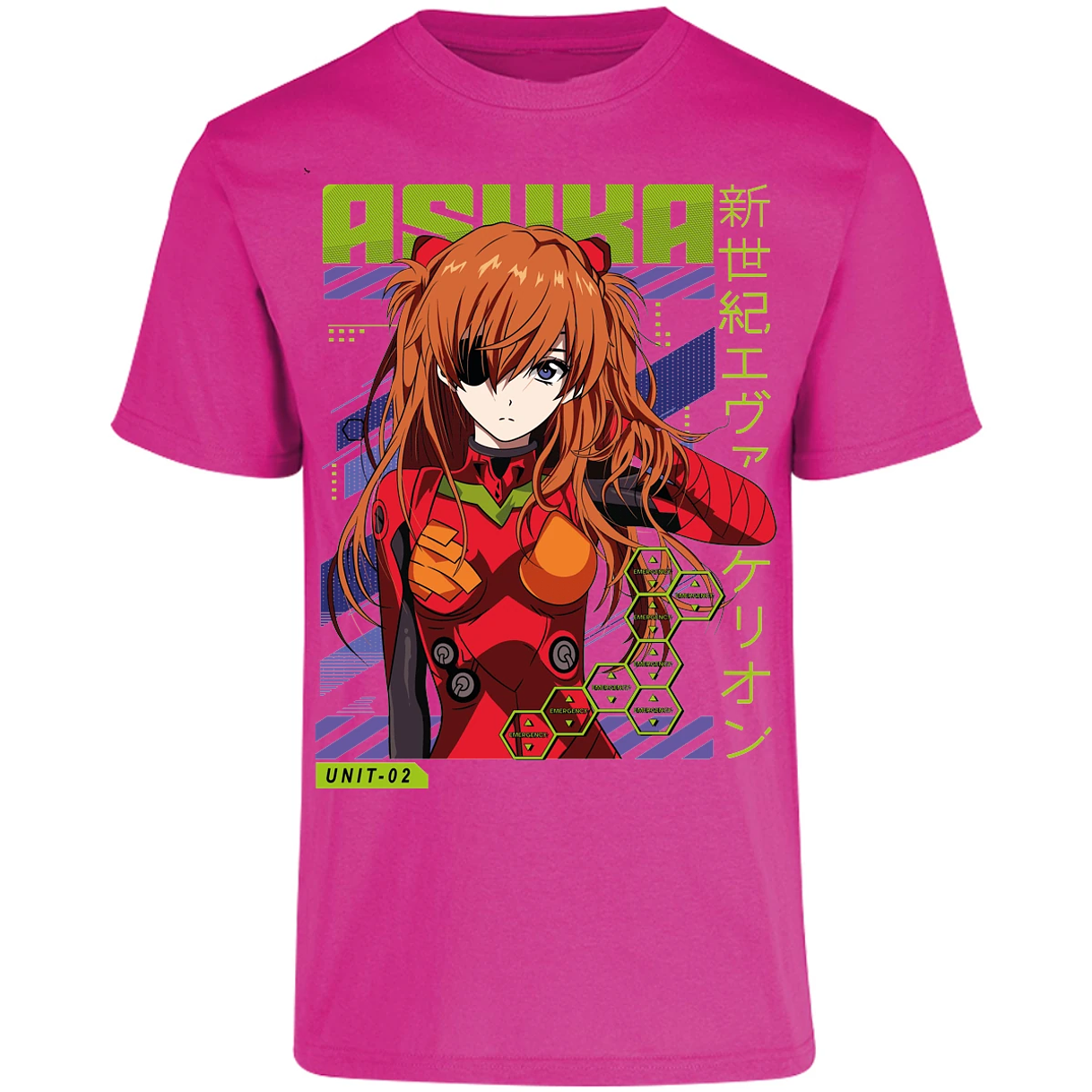 Playera Evangelion Asuka Unit 02 para Adulto 7