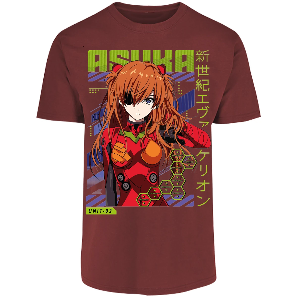 Playera Evangelion Asuka Unit 02 para Adulto 19