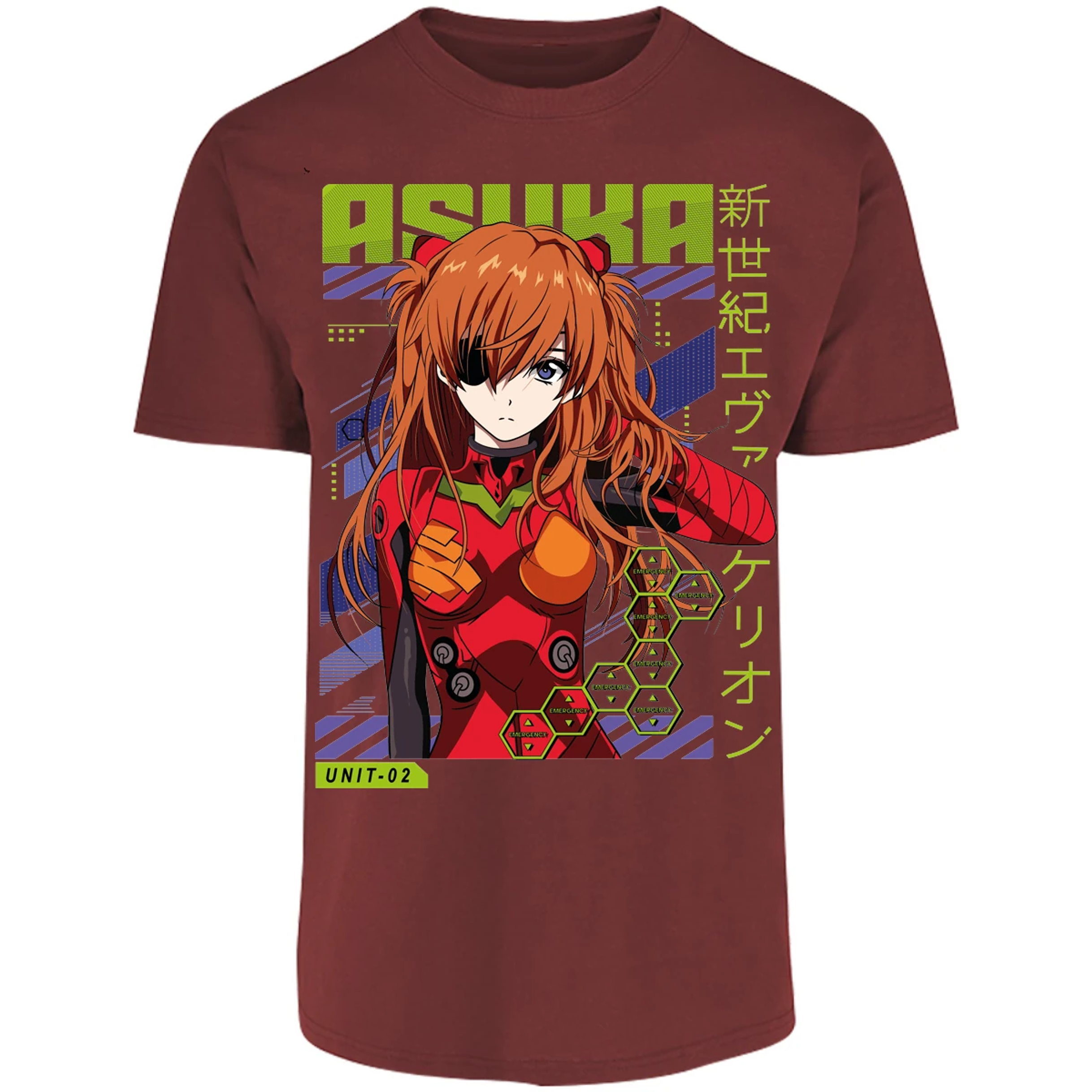 Playera Evangelion Asuka Unit 02 para Adulto 19