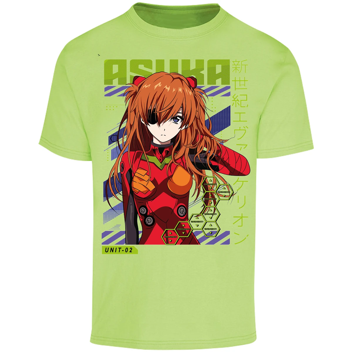 Playera Evangelion Asuka Unit 02 para Adulto 29