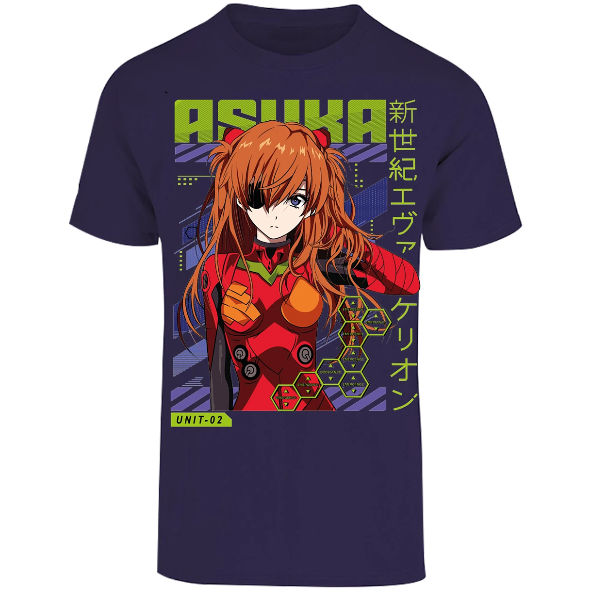 Playera Evangelion Asuka Unit 02 para Adulto 43