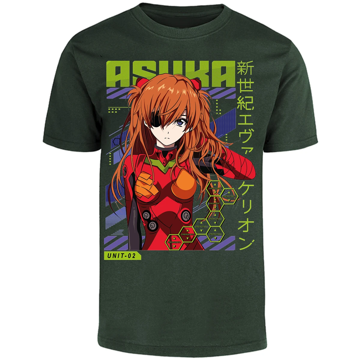 Playera Evangelion Asuka Unit 02 para Adulto 11