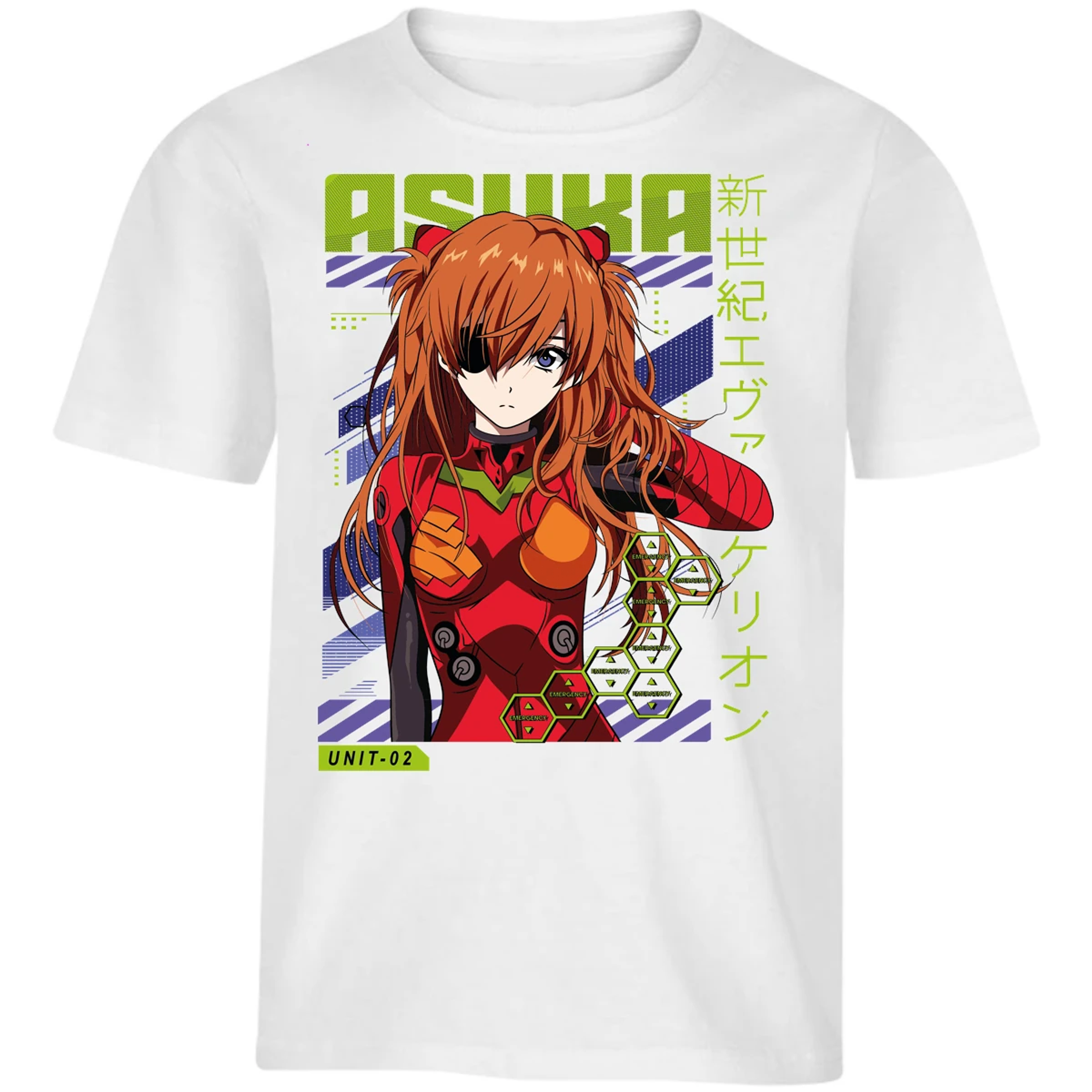 Playera Evangelion Asuka Unit 02 para Niño 9