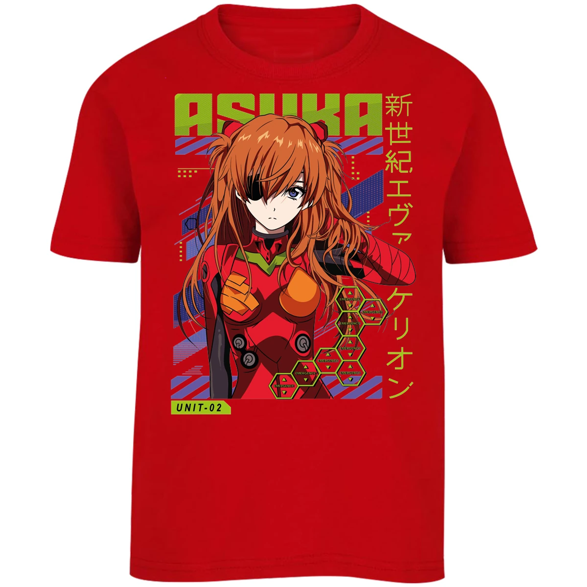 Playera Evangelion Asuka Unit 02 para Niño 4