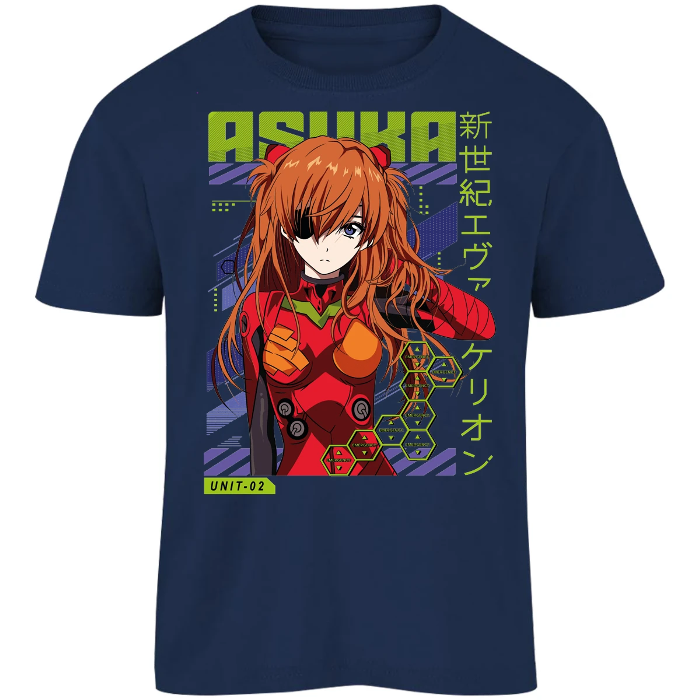 Playera Evangelion Asuka Unit 02 para Niño 6