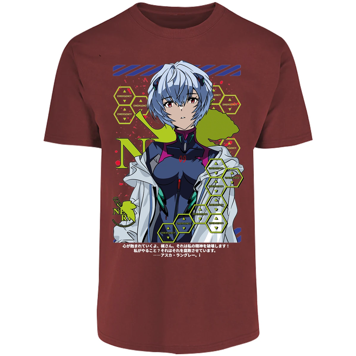 Playera Evangelion Rei Ayanami para Adulto 15