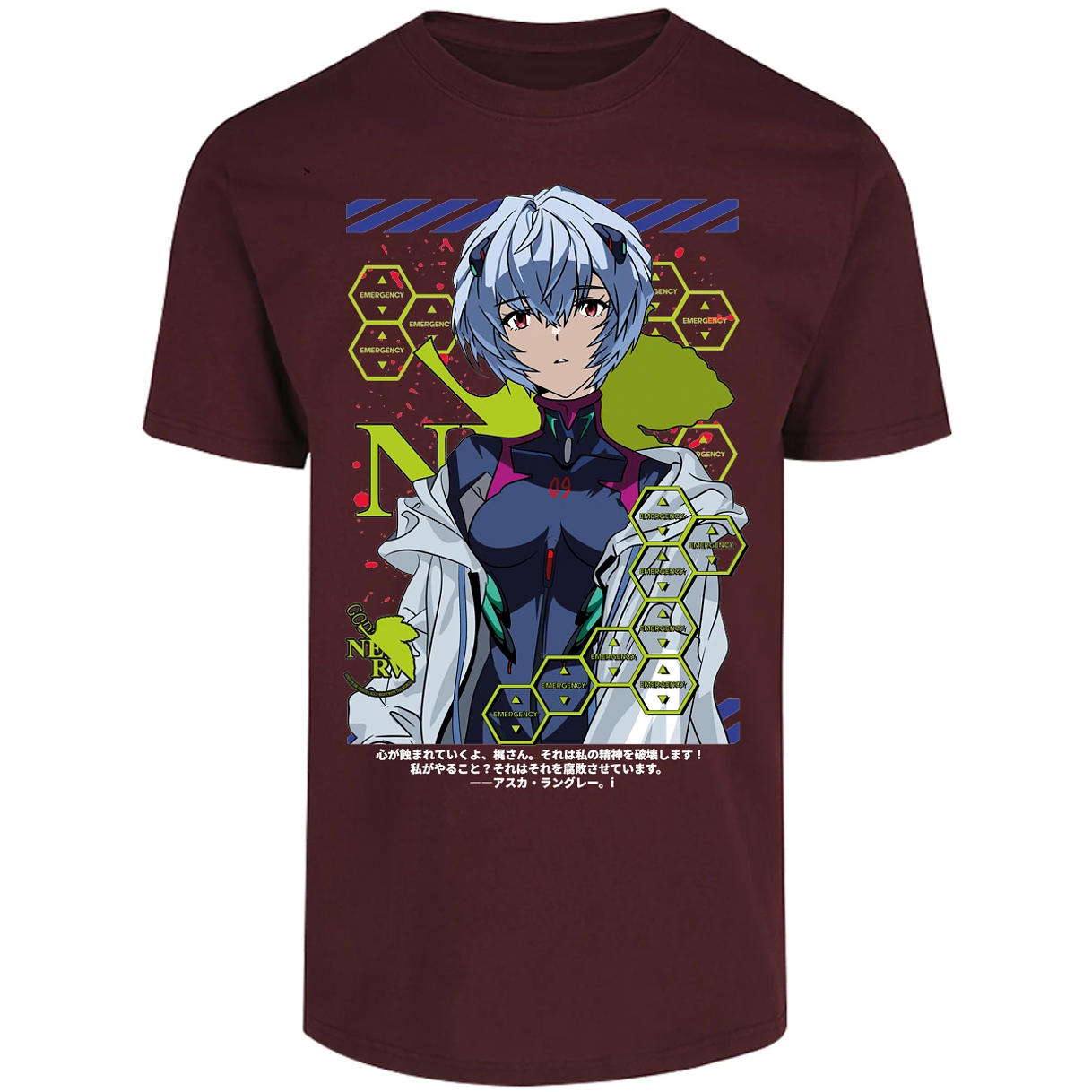 Playera Evangelion Rei Ayanami para Adulto 44