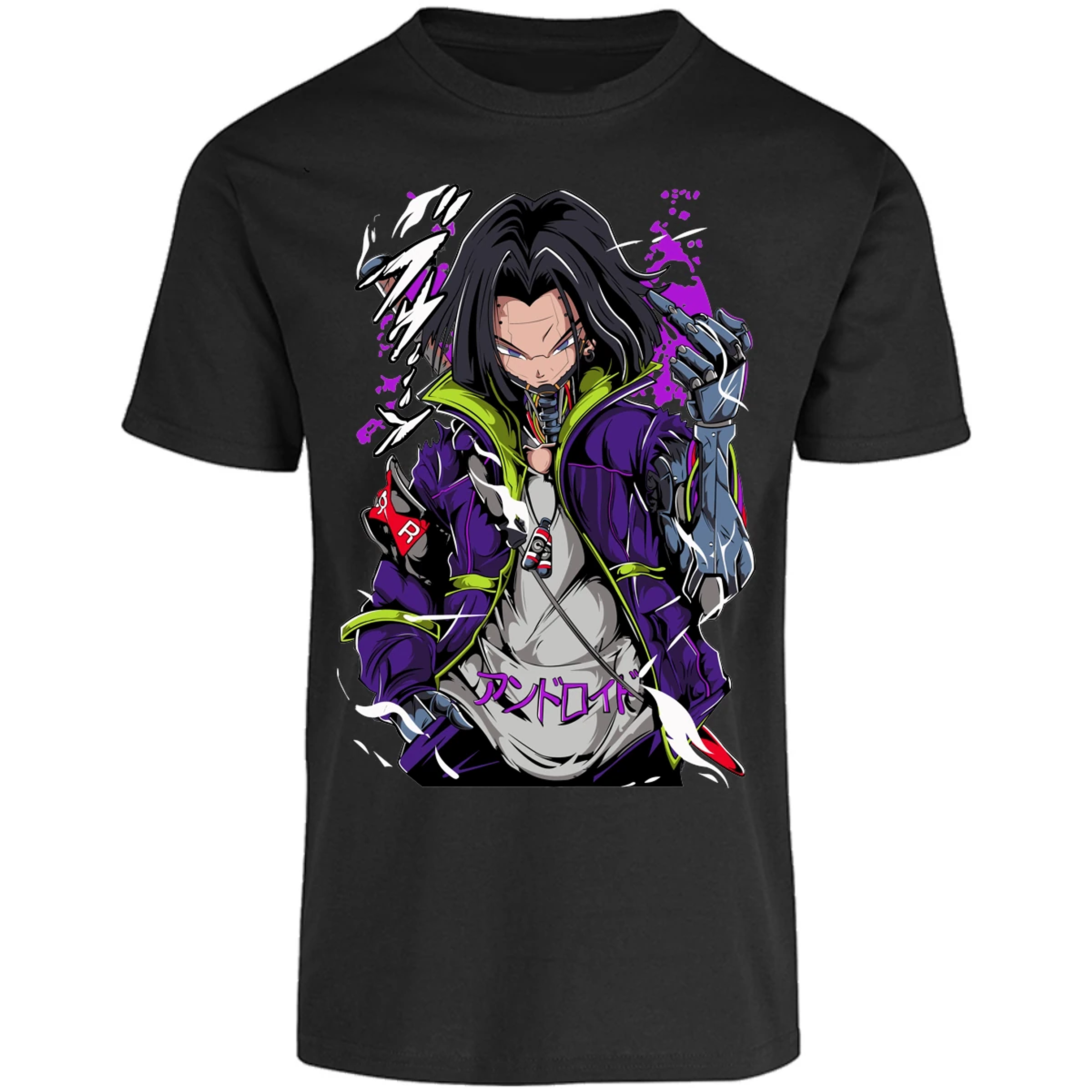 Playera Dragon Ball Androide 17 Cyberpunk para Adulto 19