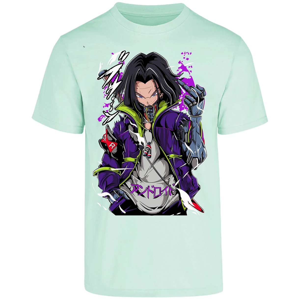 Playera Dragon Ball Androide 17 Cyberpunk para Adulto 4