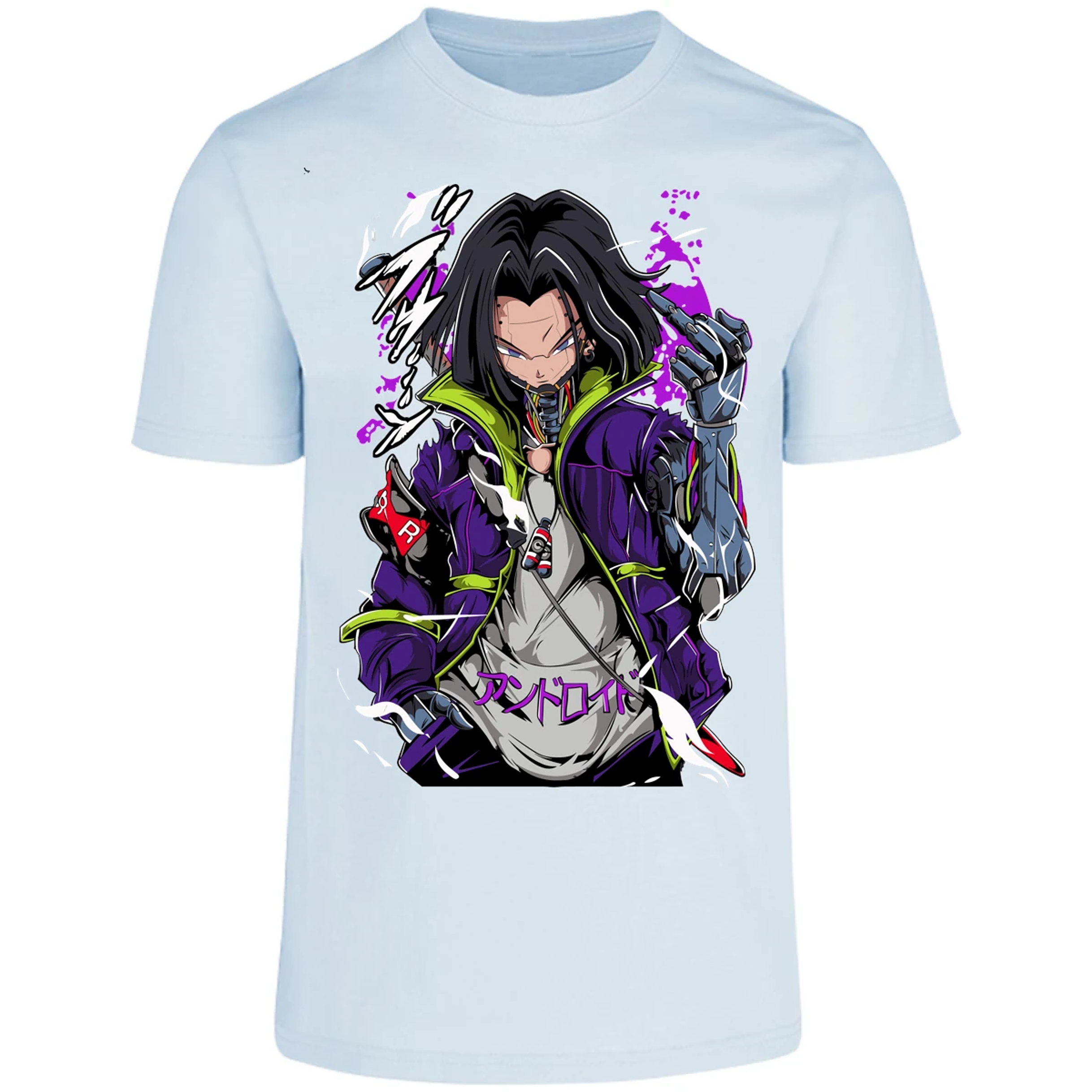 Playera Dragon Ball Androide 17 Cyberpunk para Adulto 18