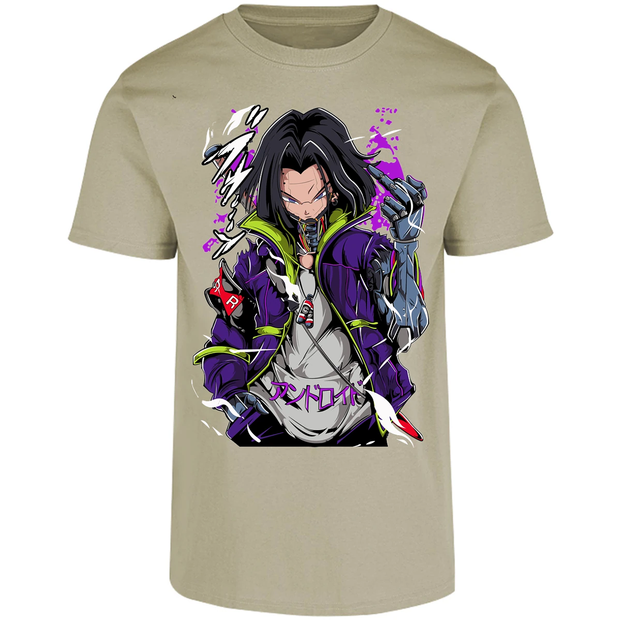 Playera Dragon Ball Androide 17 Cyberpunk para Adulto 20