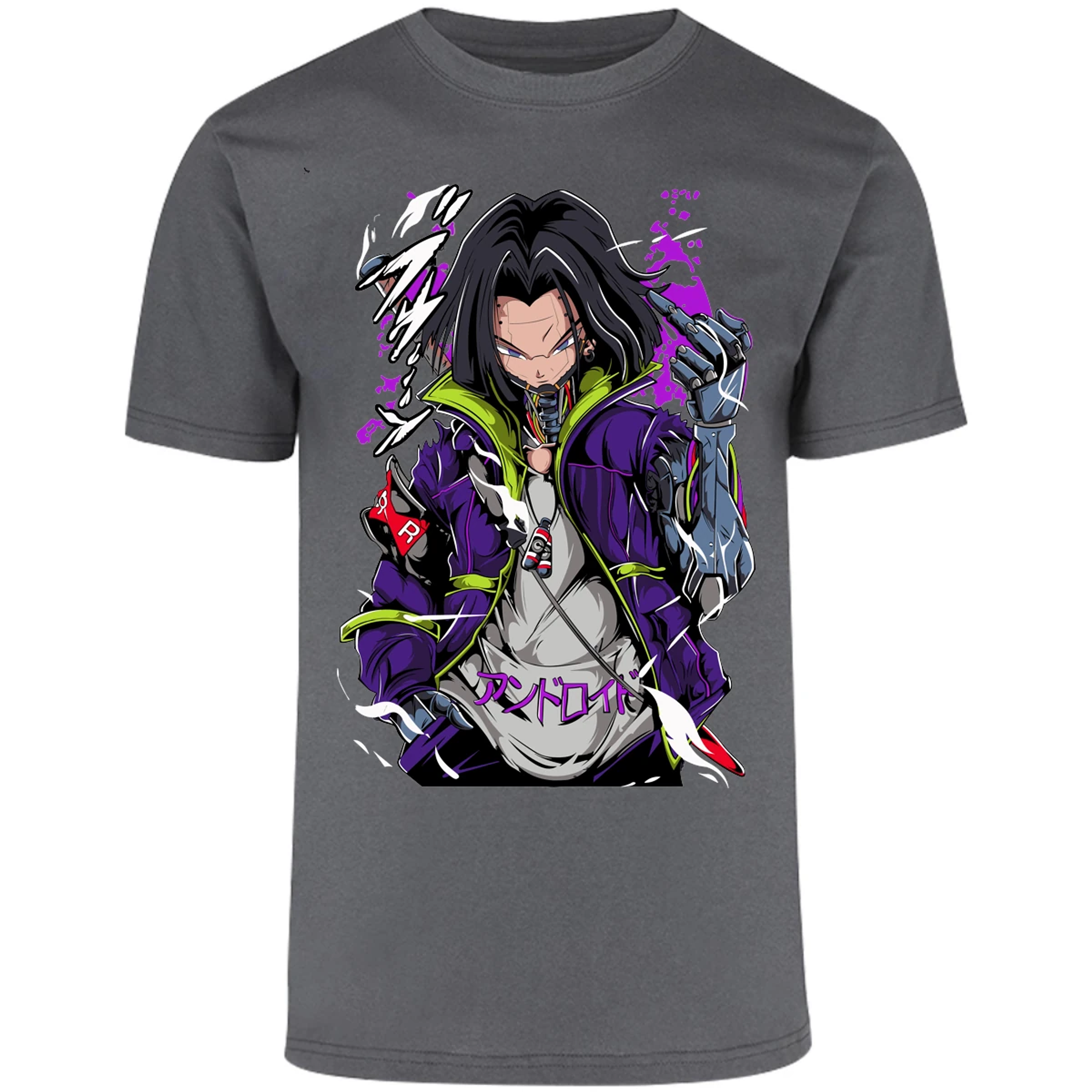 Playera Dragon Ball Androide 17 Cyberpunk para Adulto 15