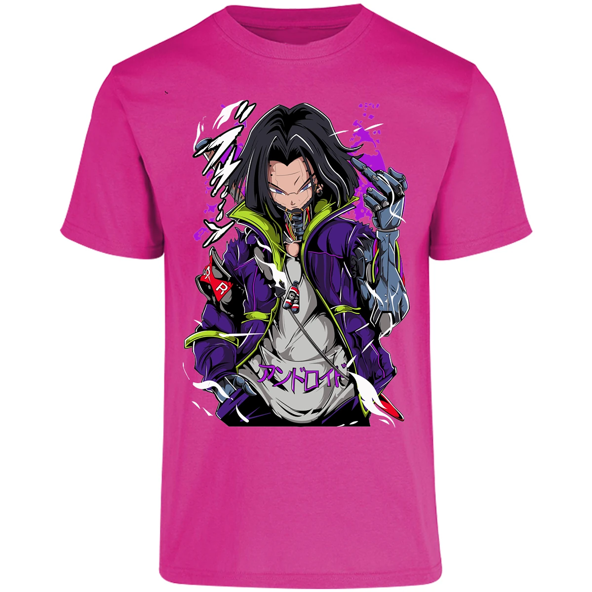 Playera Dragon Ball Androide 17 Cyberpunk para Adulto 1