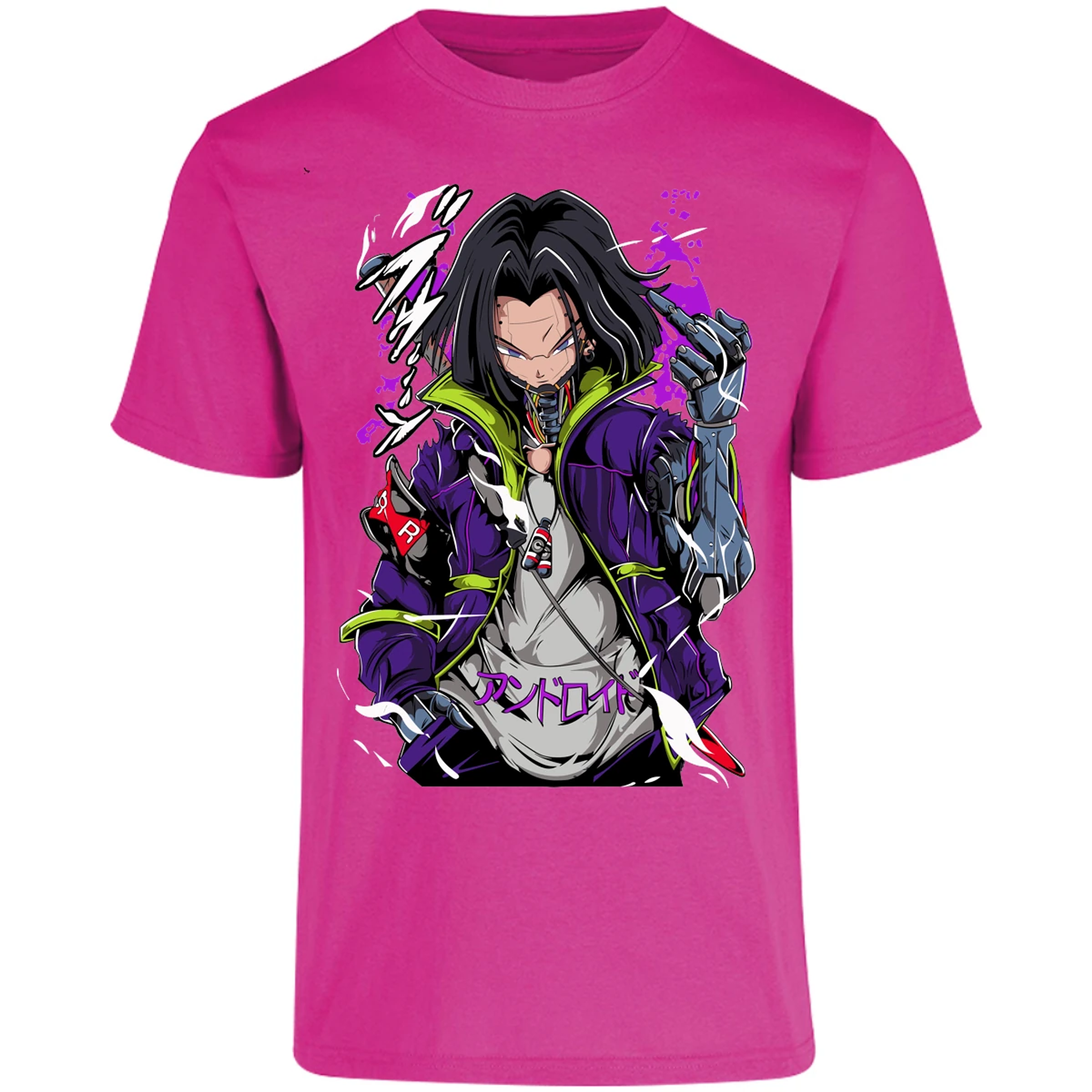 Playera Dragon Ball Androide 17 Cyberpunk para Adulto 1