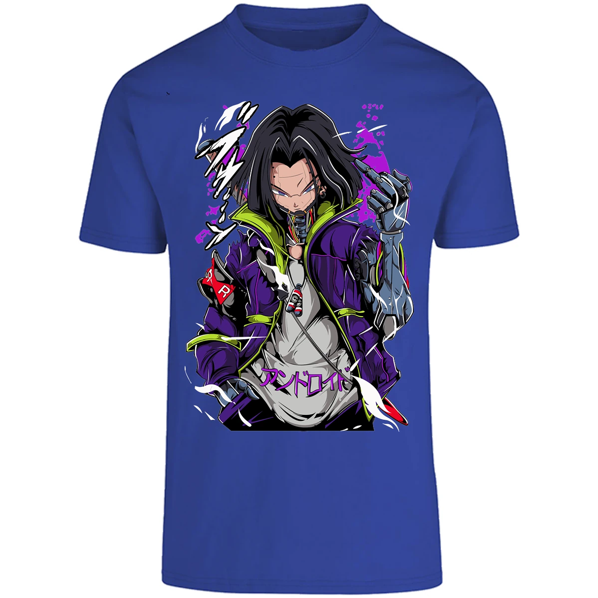 Playera Dragon Ball Androide 17 Cyberpunk para Adulto 3