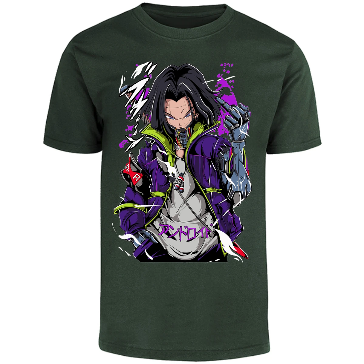 Playera Dragon Ball Androide 17 Cyberpunk para Adulto 5