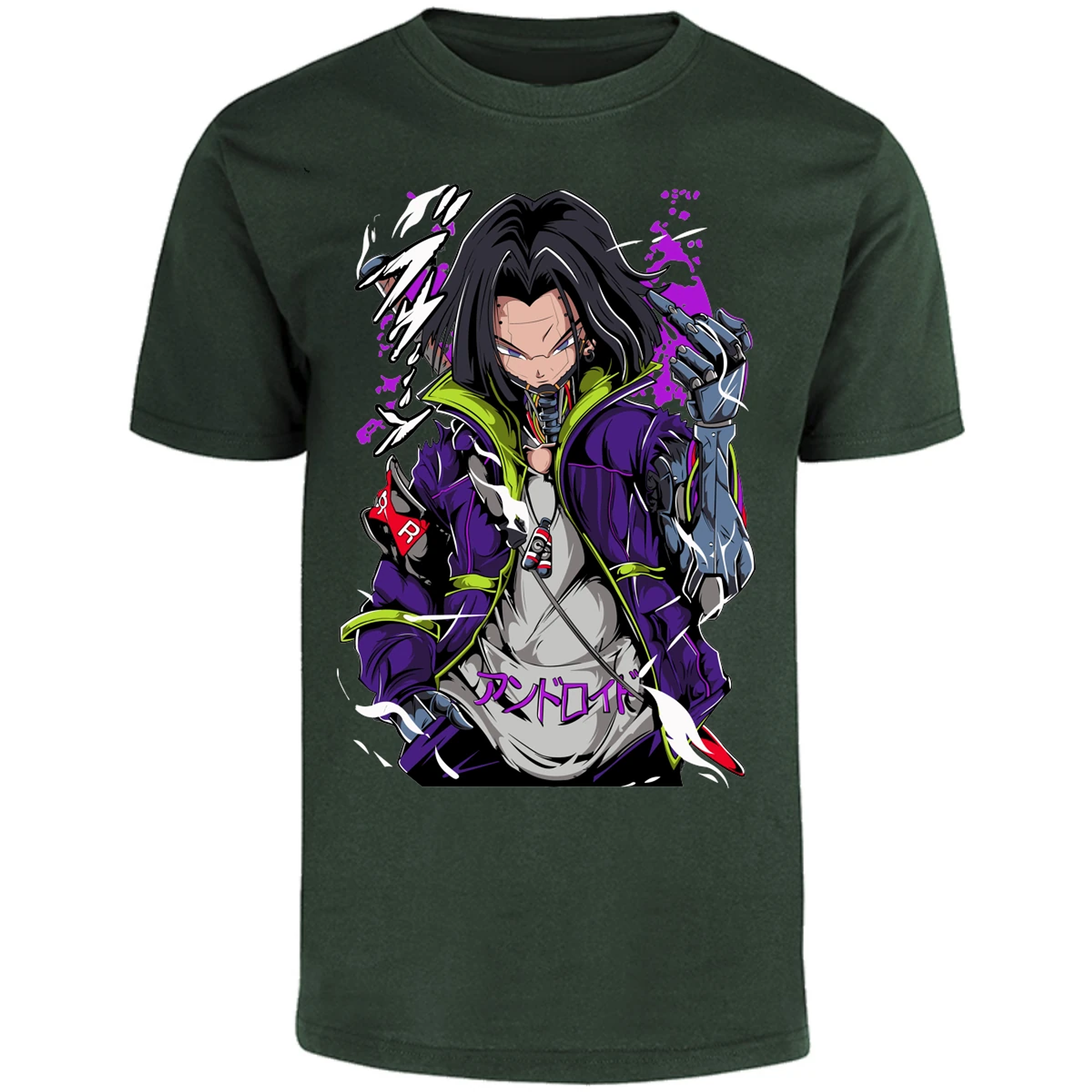 Playera Dragon Ball Androide 17 Cyberpunk para Adulto 5
