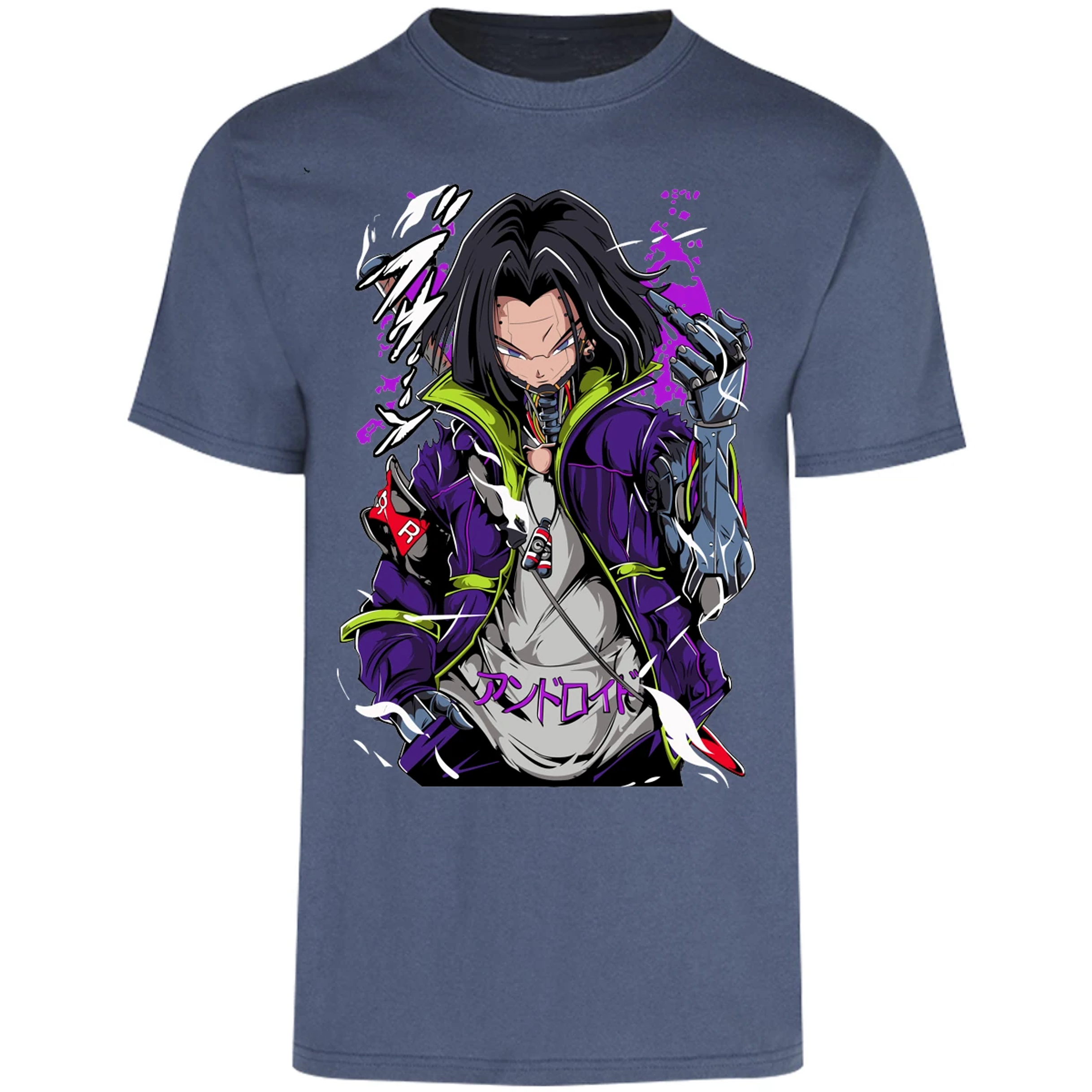 Playera Dragon Ball Androide 17 Cyberpunk para Adulto 6