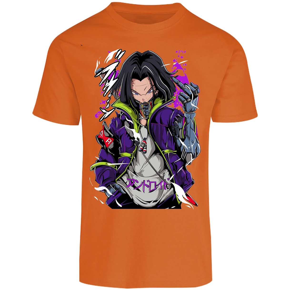 Playera Dragon Ball Androide 17 Cyberpunk para Adulto 11