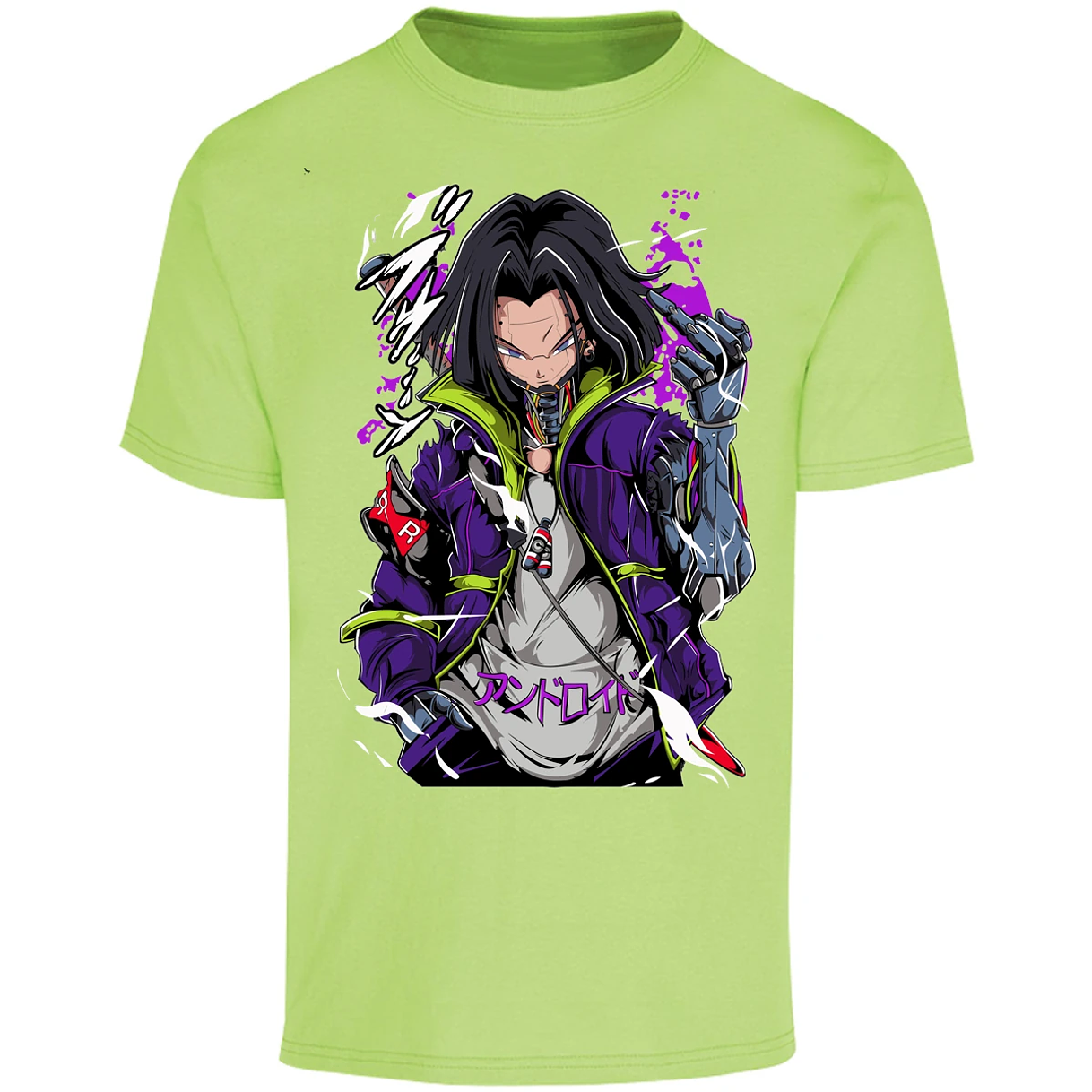 Playera Dragon Ball Androide 17 Cyberpunk para Adulto 12