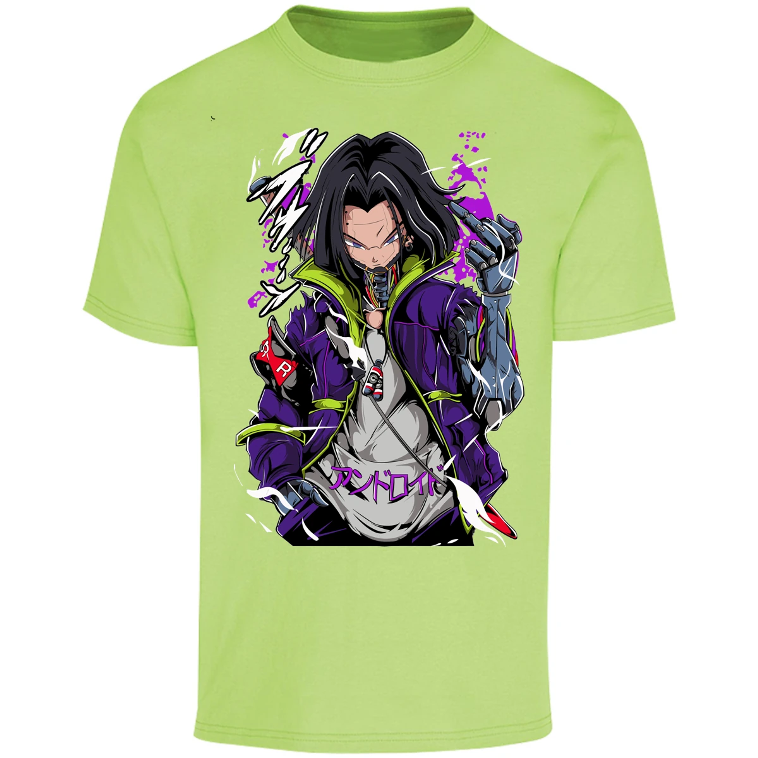 Playera Dragon Ball Androide 17 Cyberpunk para Adulto 12