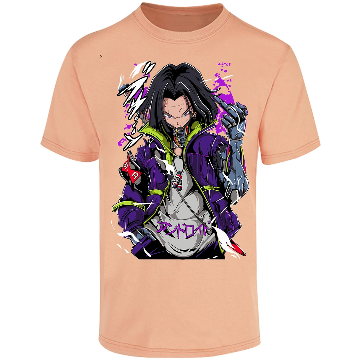 Playera Dragon Ball Androide 17 Cyberpunk para Adulto 14