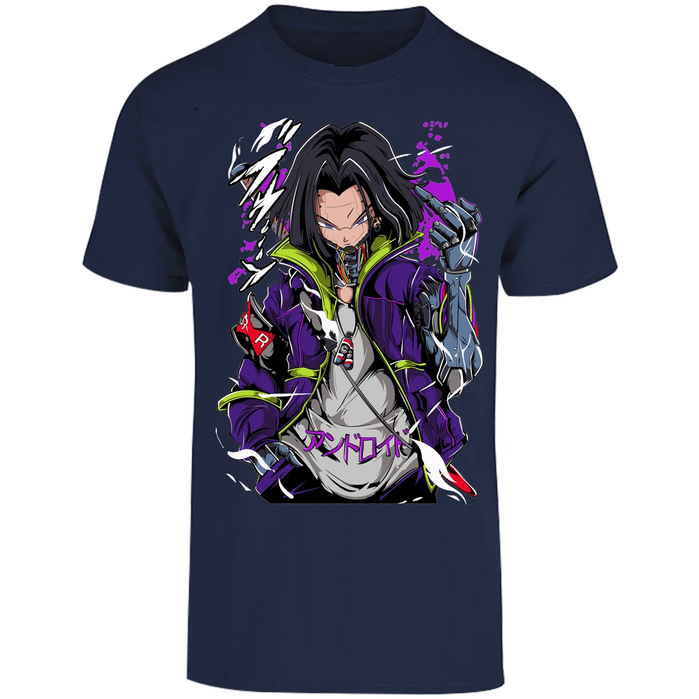 Playera Dragon Ball Androide 17 Cyberpunk para Adulto 16