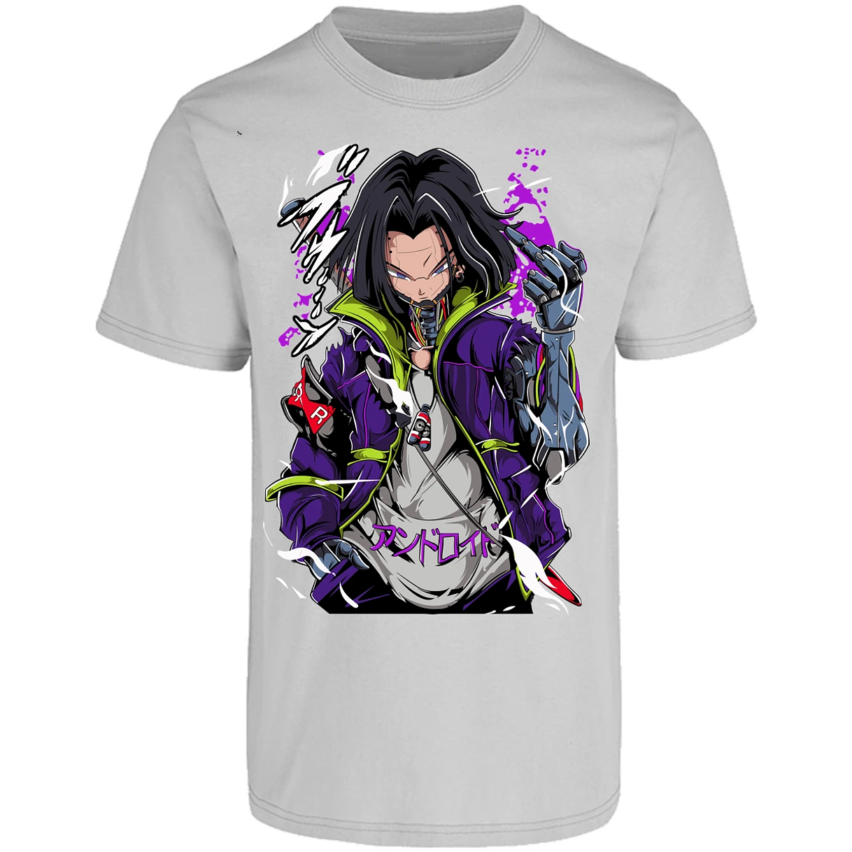 Playera Dragon Ball Androide 17 Cyberpunk para Adulto 17