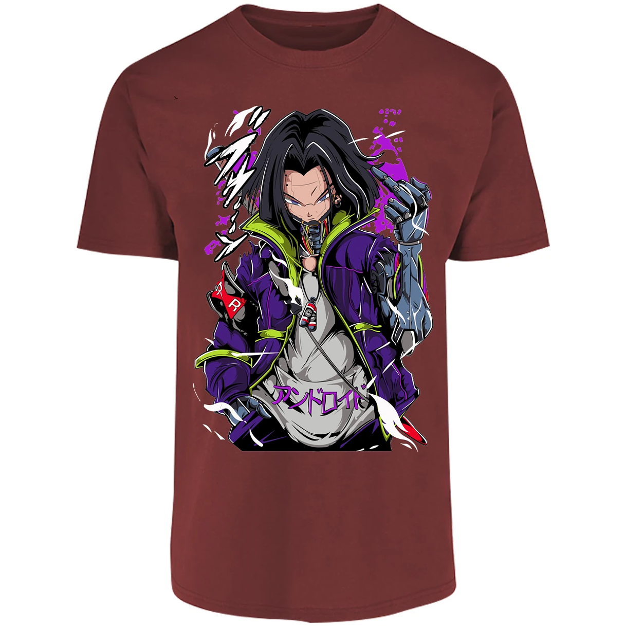 Playera Dragon Ball Androide 17 Cyberpunk para Adulto 22
