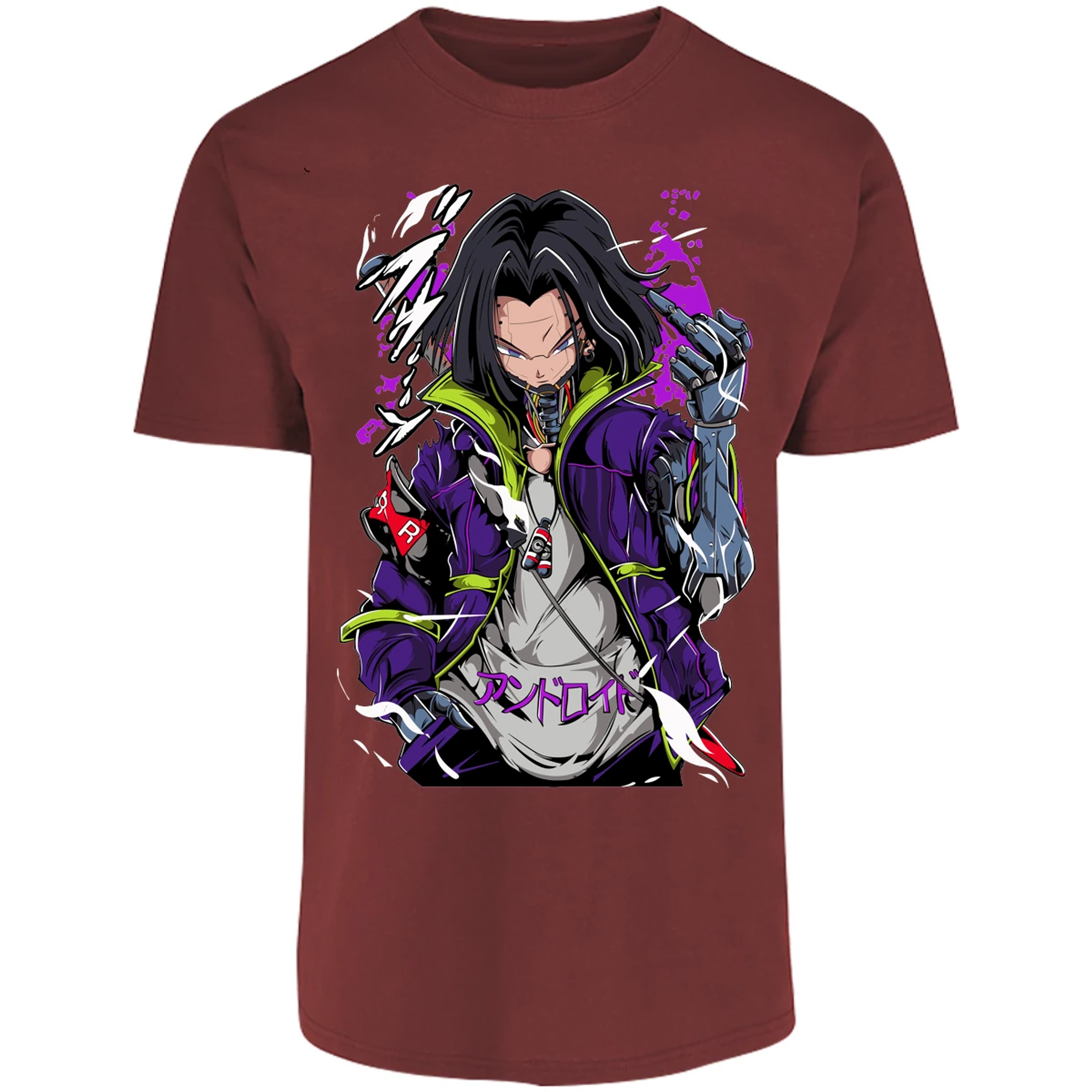 Playera Dragon Ball Androide 17 Cyberpunk para Adulto 22