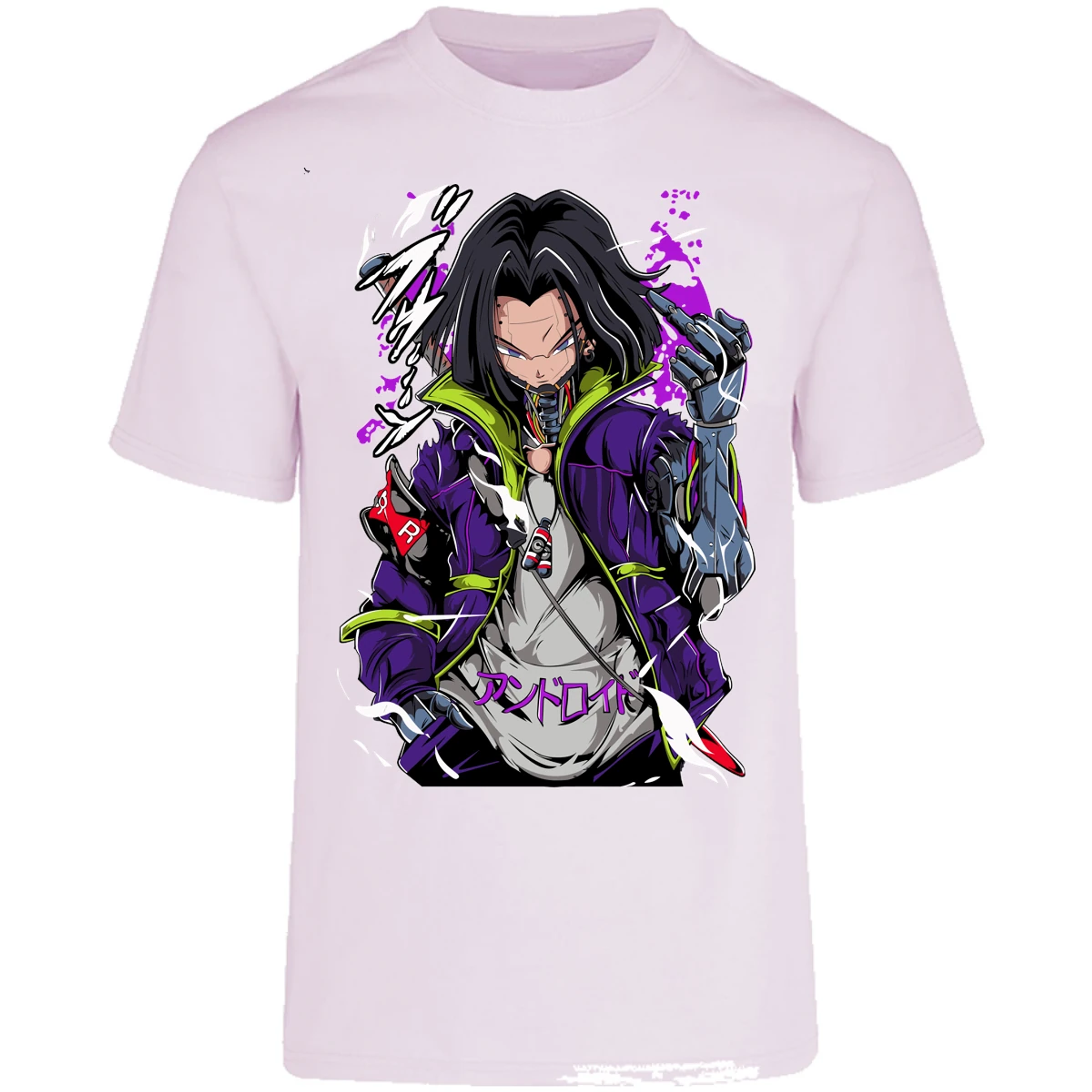 Playera Dragon Ball Androide 17 Cyberpunk para Adulto 23