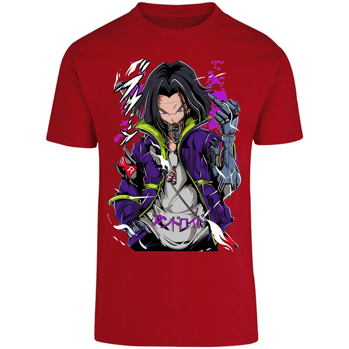 Playera Dragon Ball Androide 17 Cyberpunk para Adulto 24