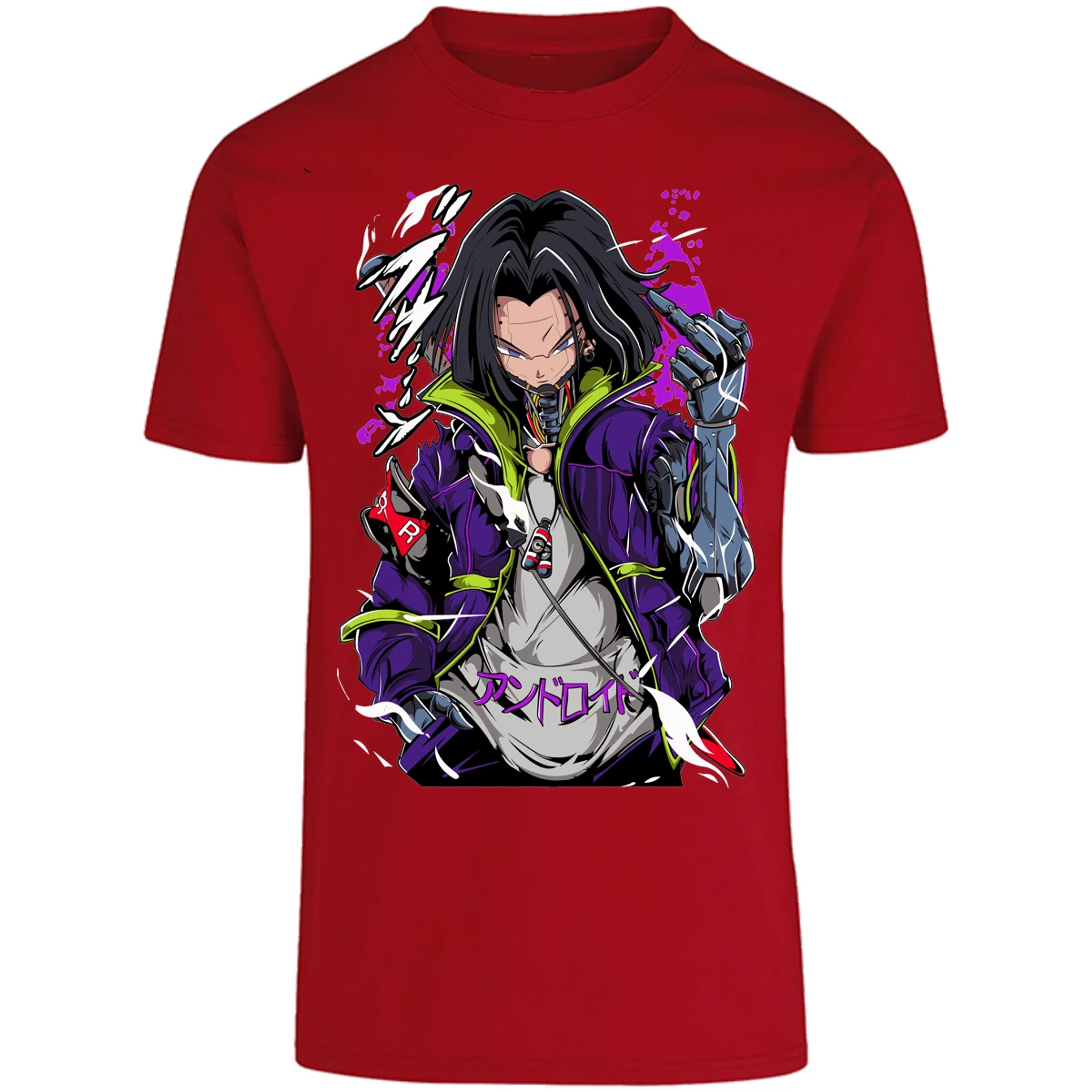 Playera Dragon Ball Androide 17 Cyberpunk para Adulto 24