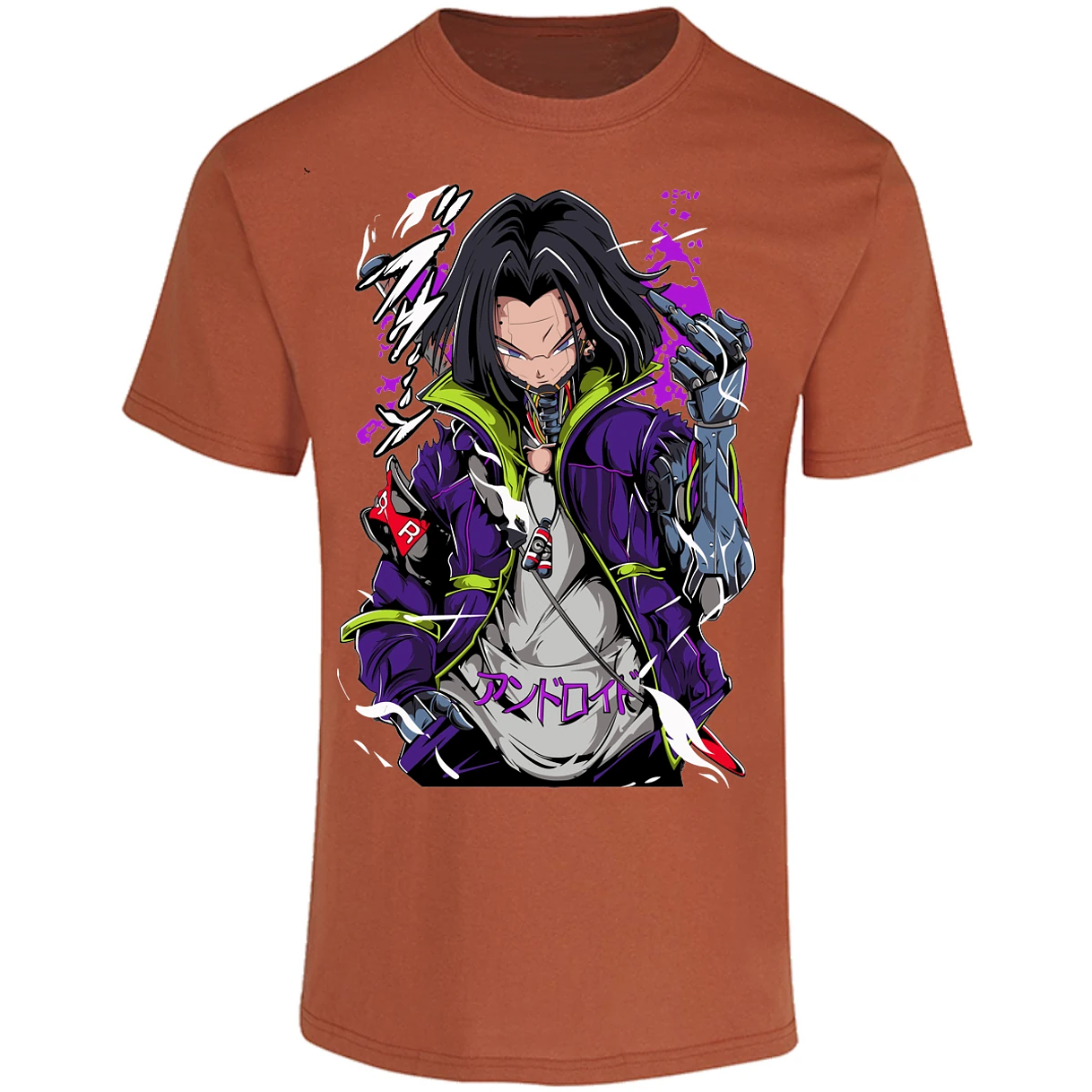 Playera Dragon Ball Androide 17 Cyberpunk para Adulto 25