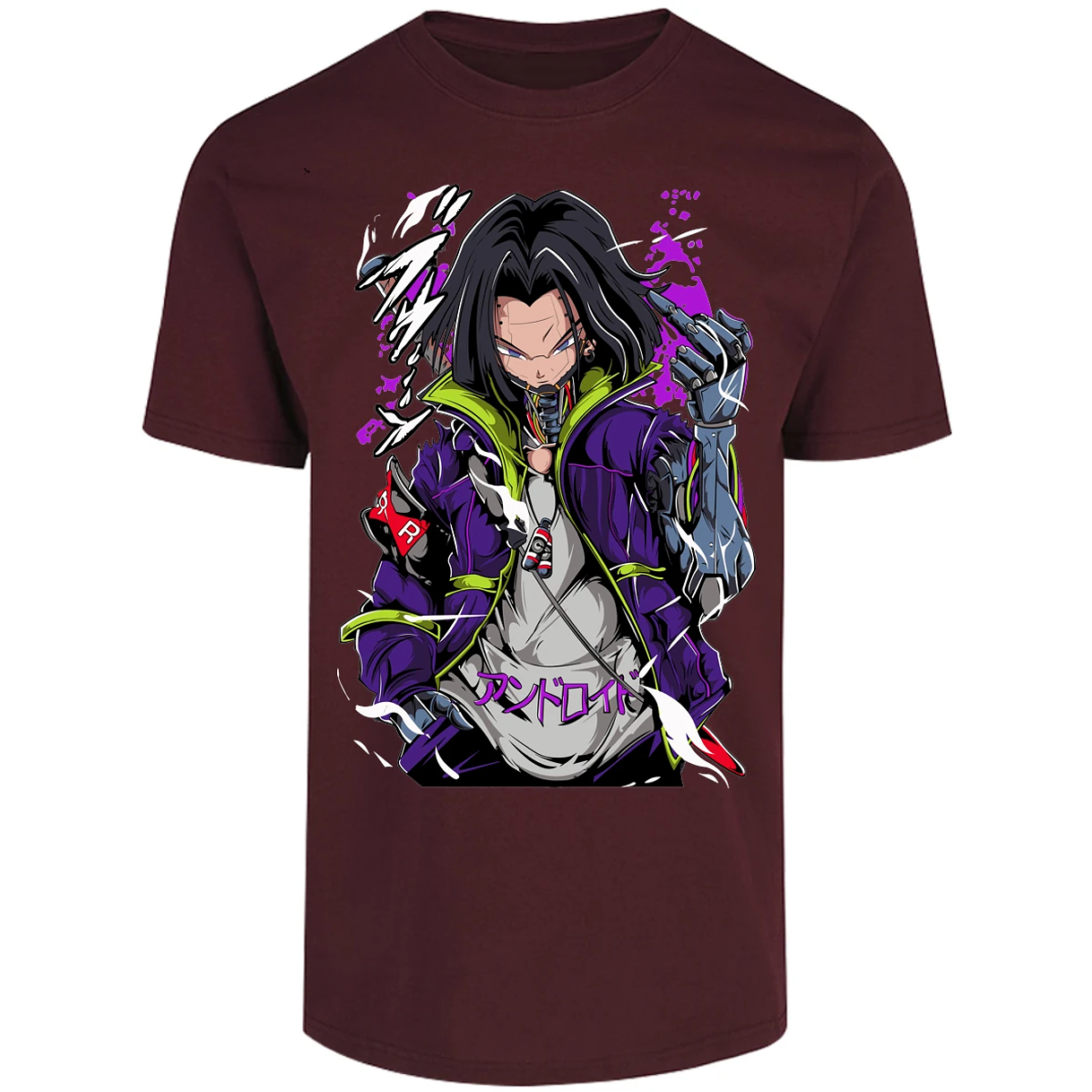 Playera Dragon Ball Androide 17 Cyberpunk para Adulto 27