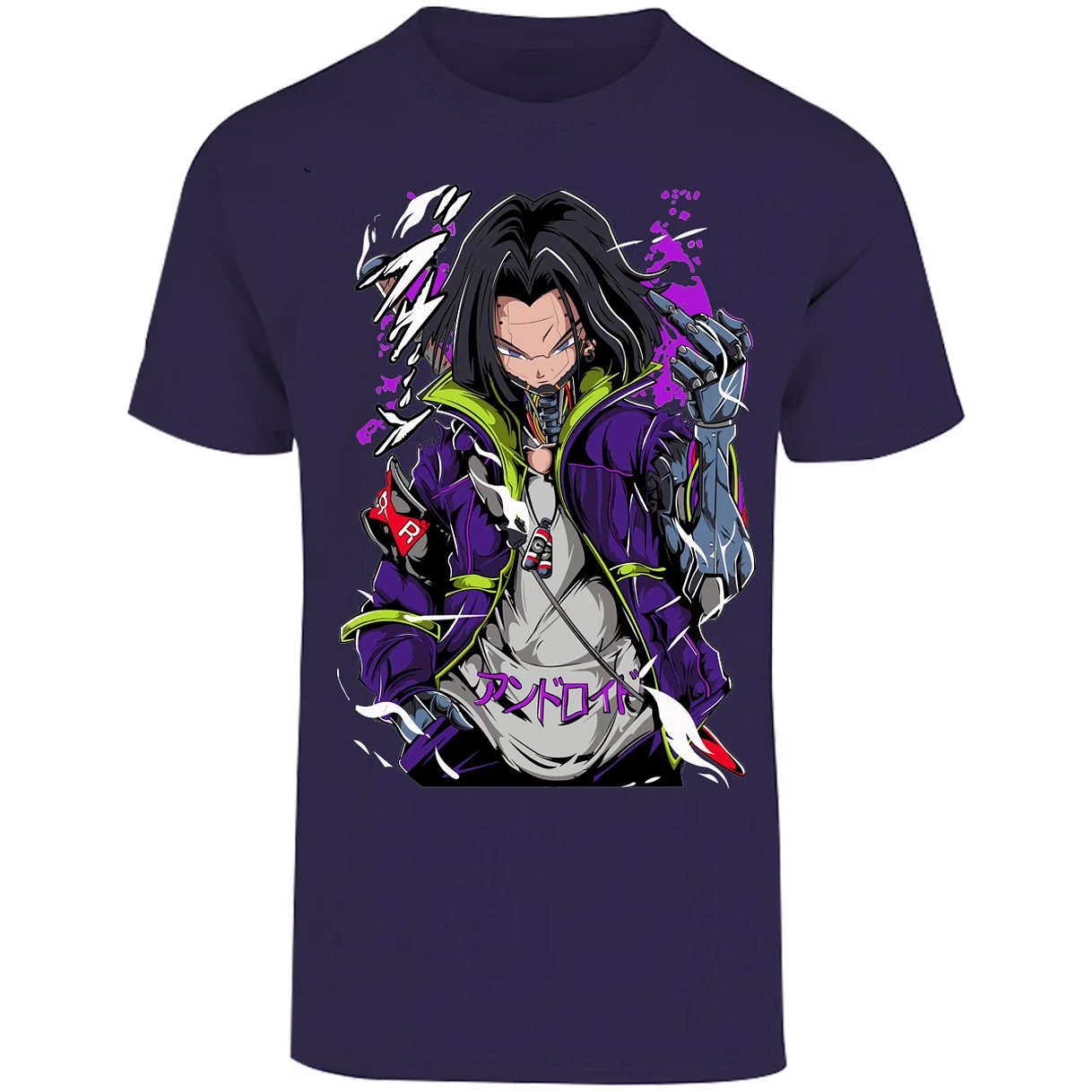 Playera Dragon Ball Androide 17 Cyberpunk para Adulto 28