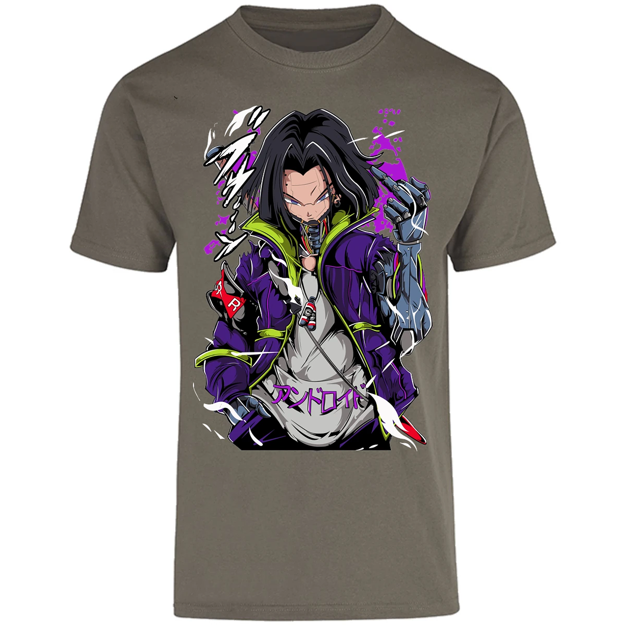 Playera Dragon Ball Androide 17 Cyberpunk para Adulto 30