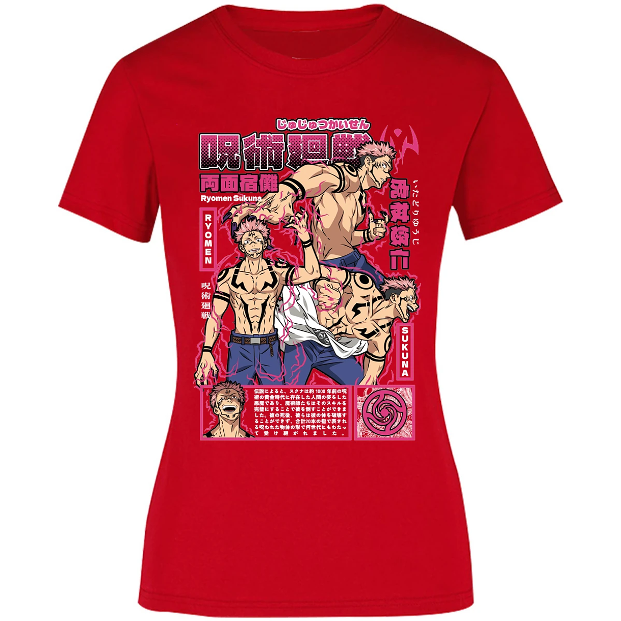 Blusa Jujutsu Kaisen Sukuna Anime Blusa para Mujer 9