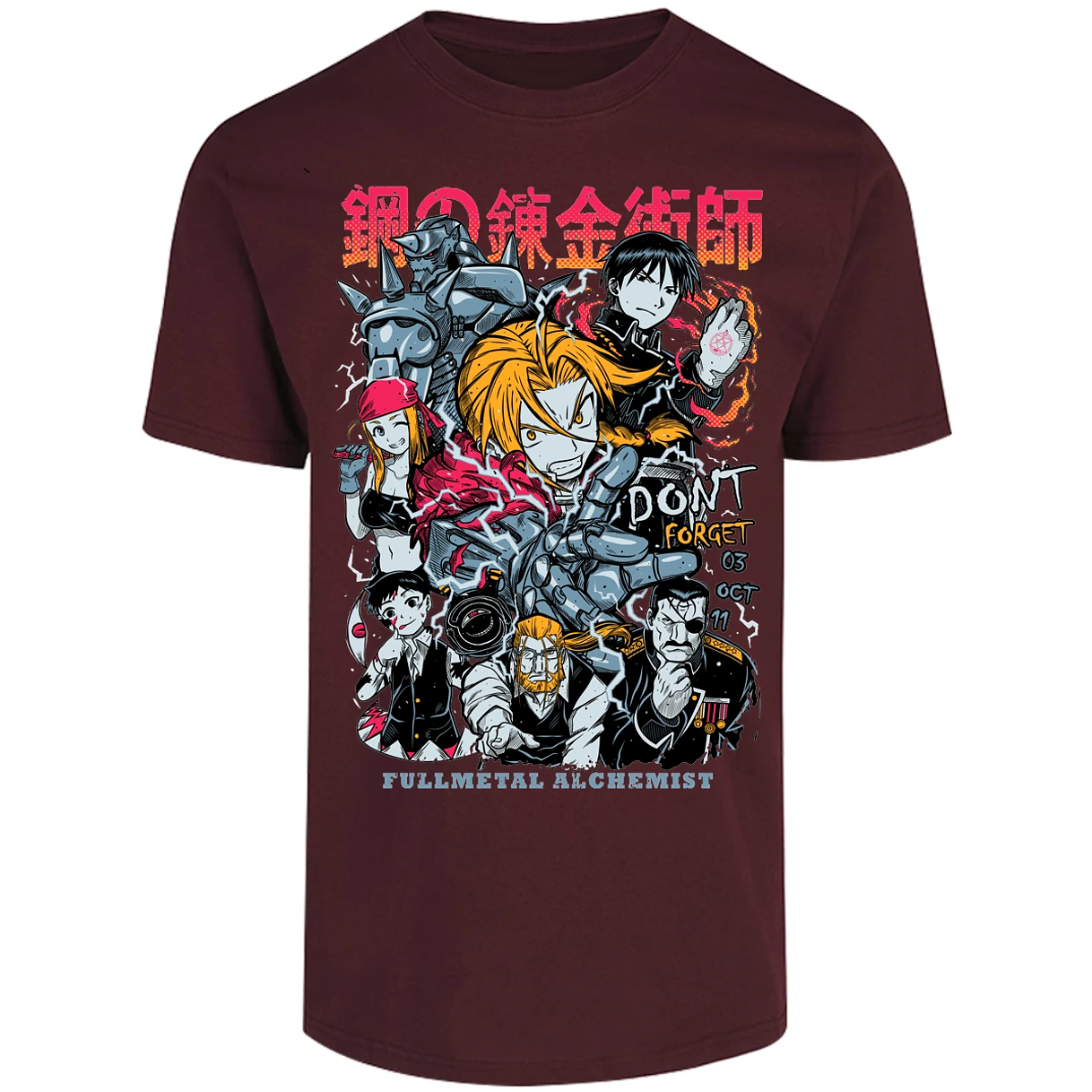 Playera Full Metal Alchemist Full Metal Anime para Adulto 4