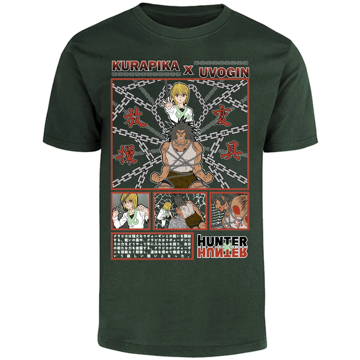 Playera Hunter X Hunter Kurapika Vs Uvogin para Adulto 2
