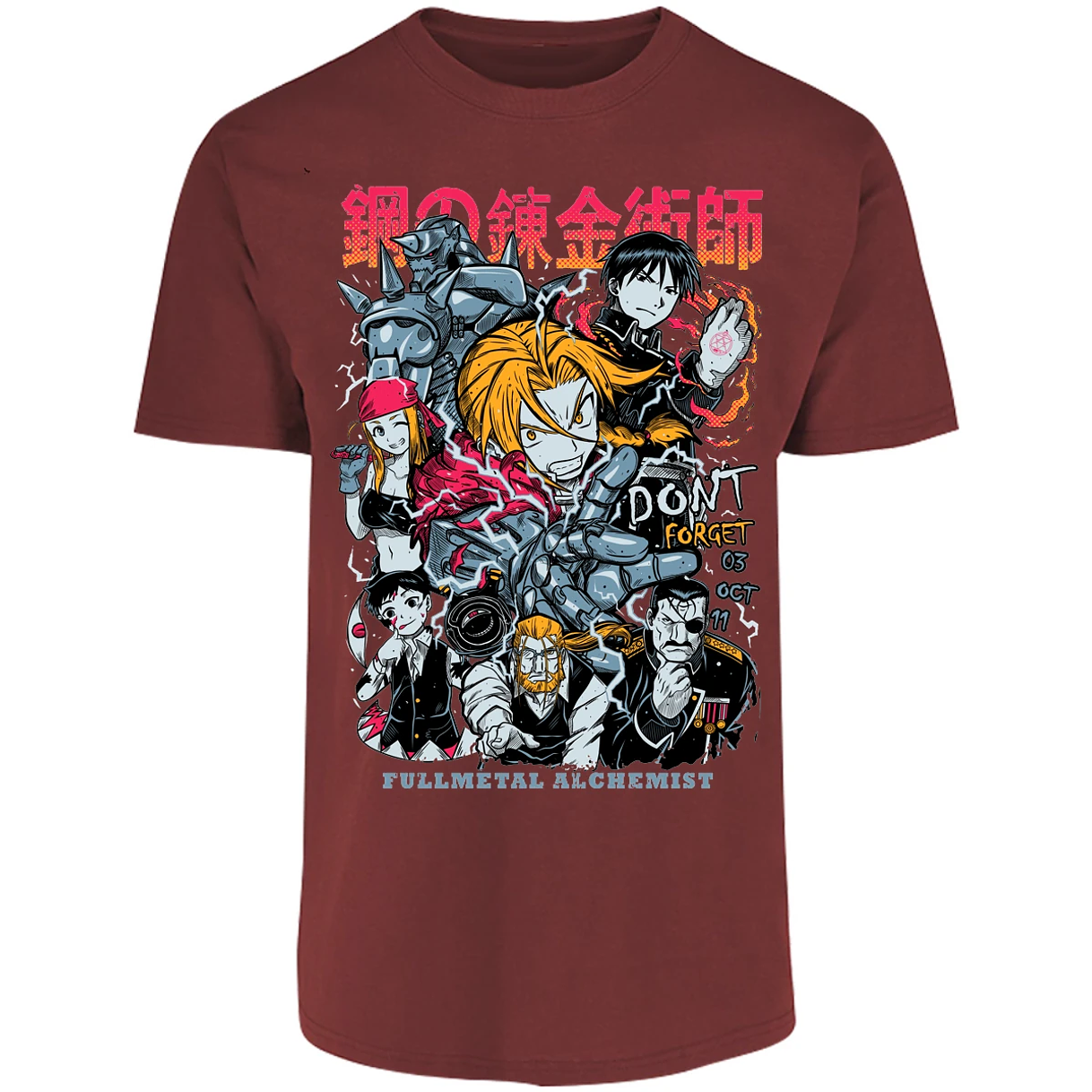Playera Full Metal Alchemist Full Metal Anime para Adulto 16