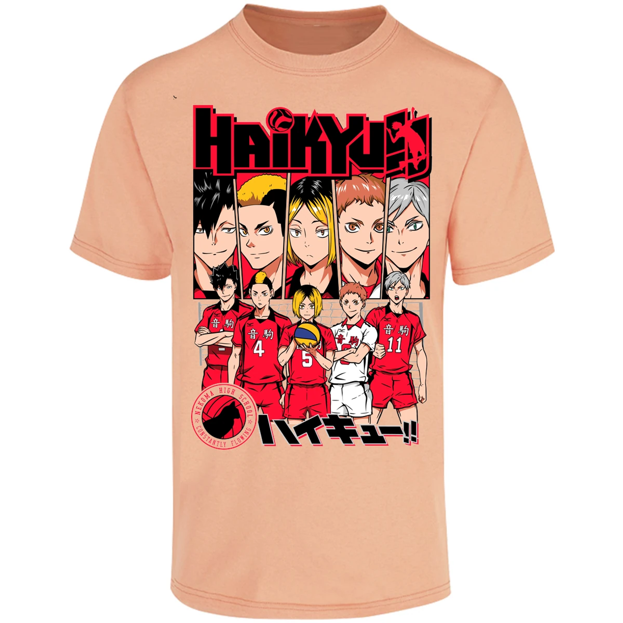 Playera Haikyuu Haikyuu Nekoma para Adulto 5