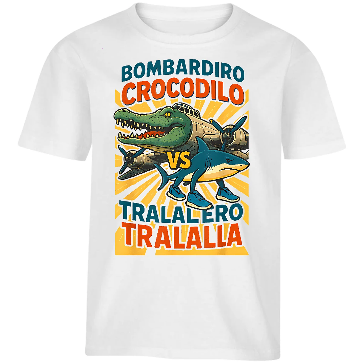 Playera Memes Bombardiro Vs Tralalero para Niño 16