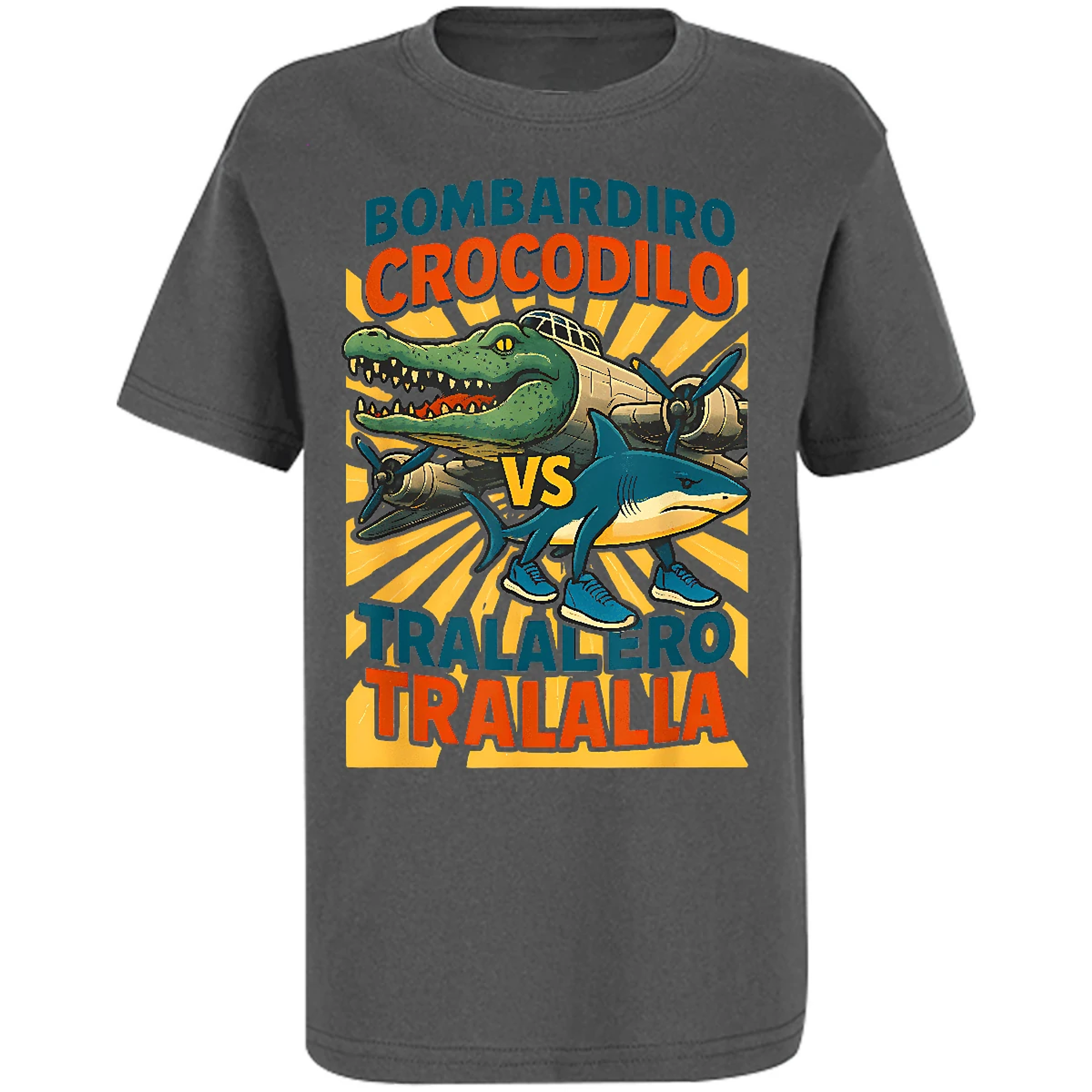 Playera Memes Bombardiro Vs Tralalero para Niño 13