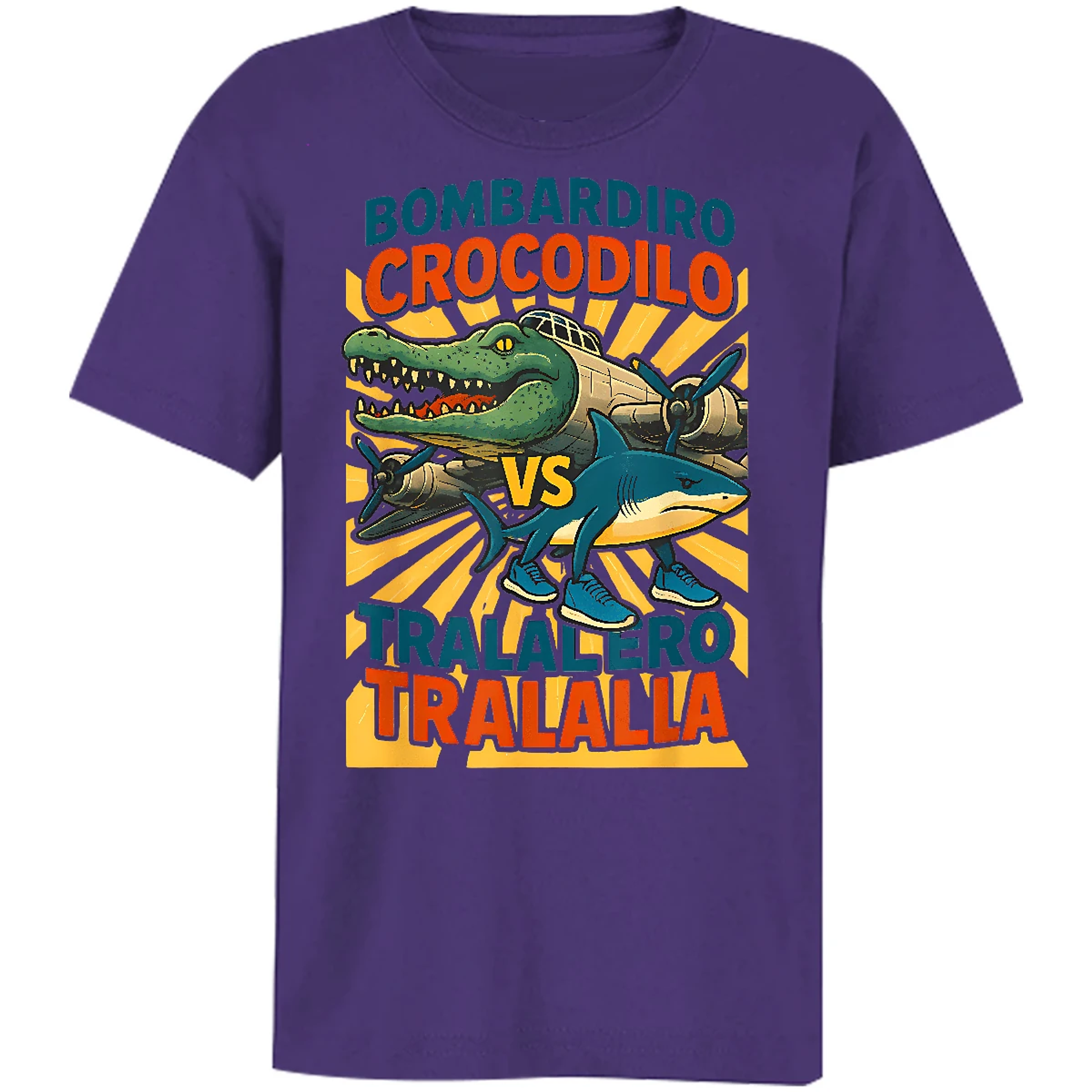 Playera Memes Bombardiro Vs Tralalero para Niño 1